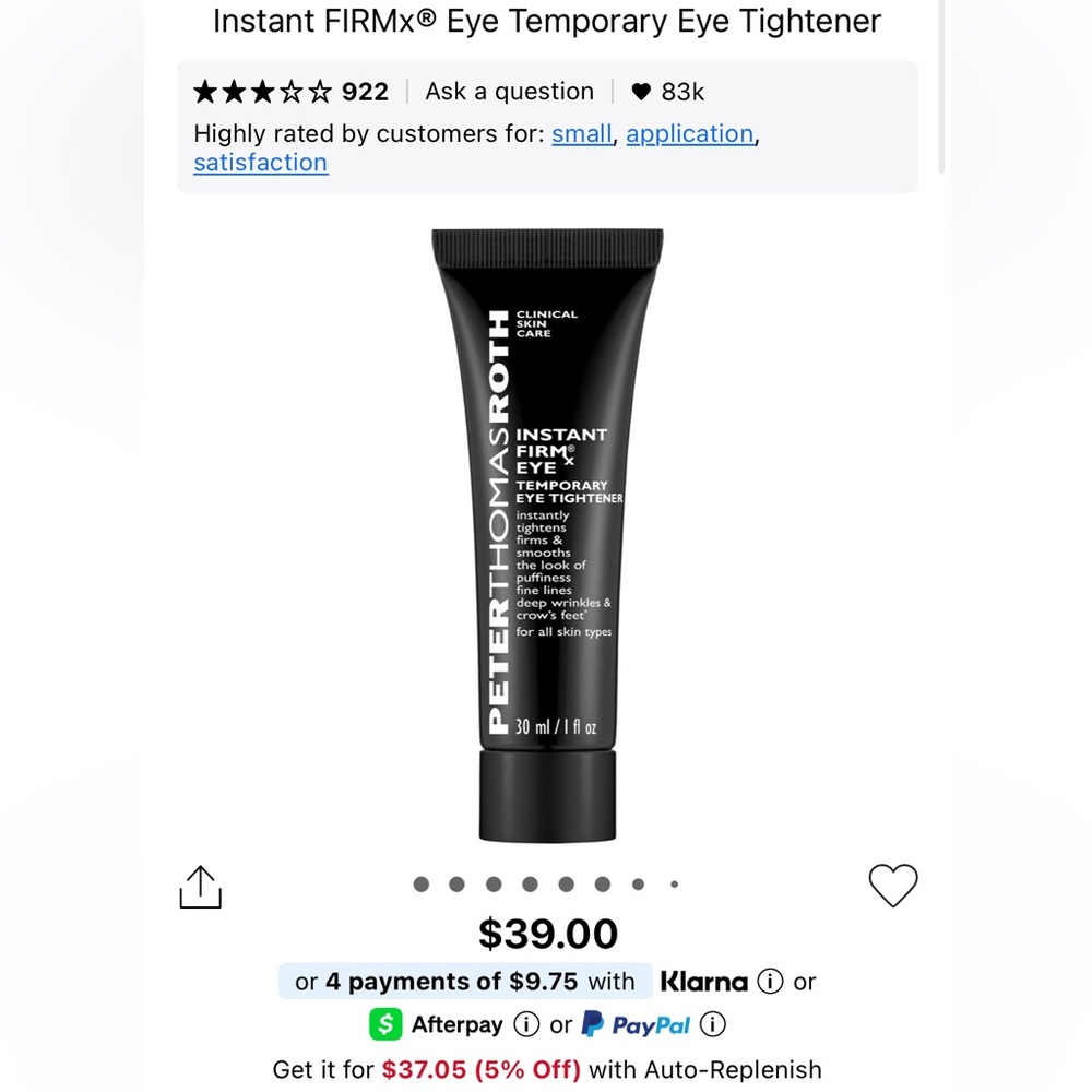 Peter Thomas Roth FirmX Eye Tightener - Black Tube